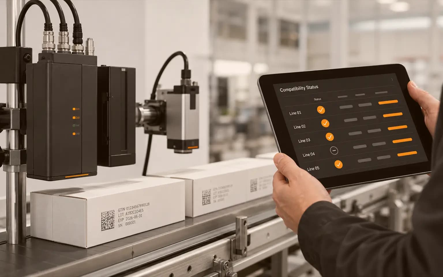 ANSER TIJ printer applying serialized QR codes