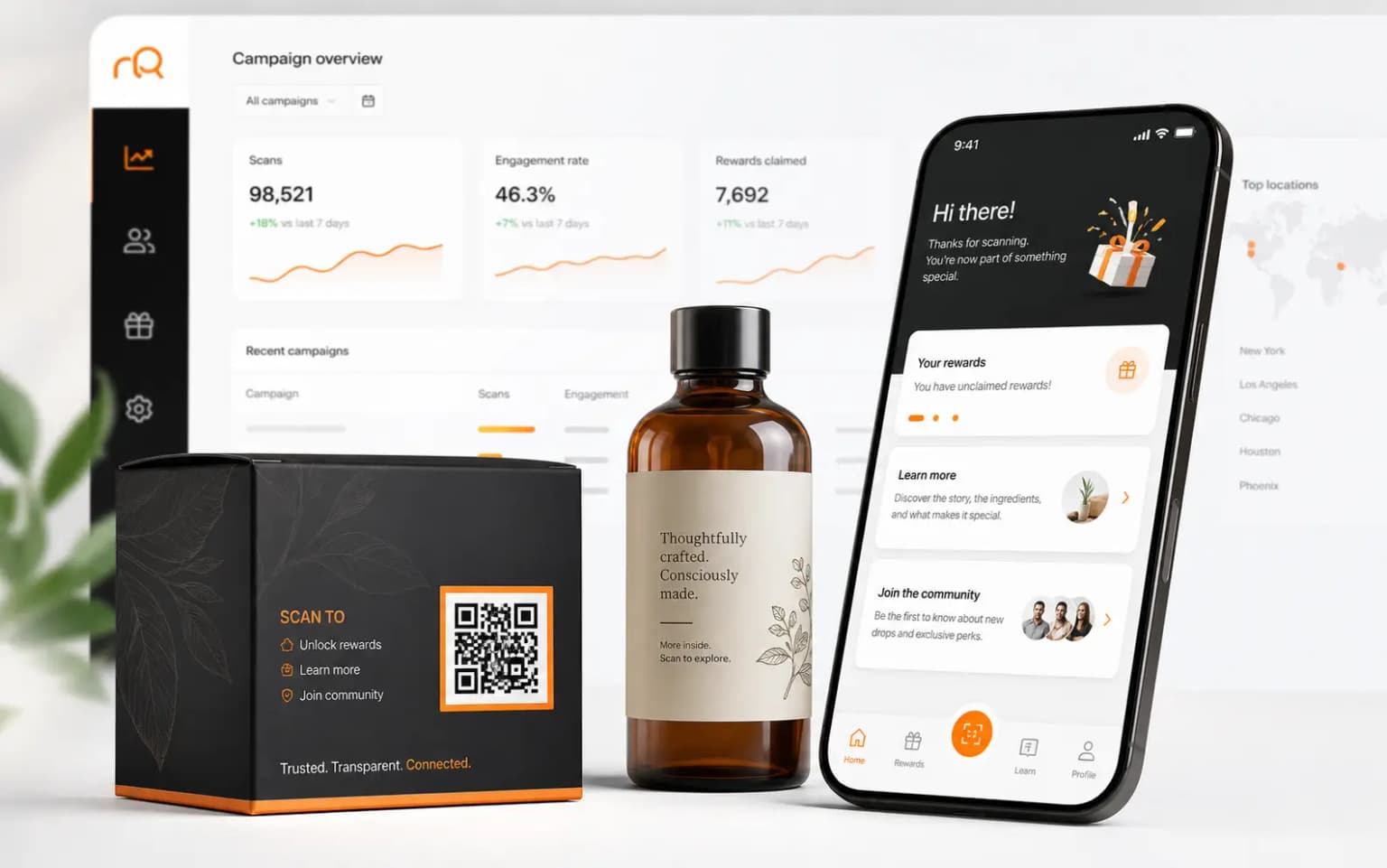 DTC customer scan rewards mockup page